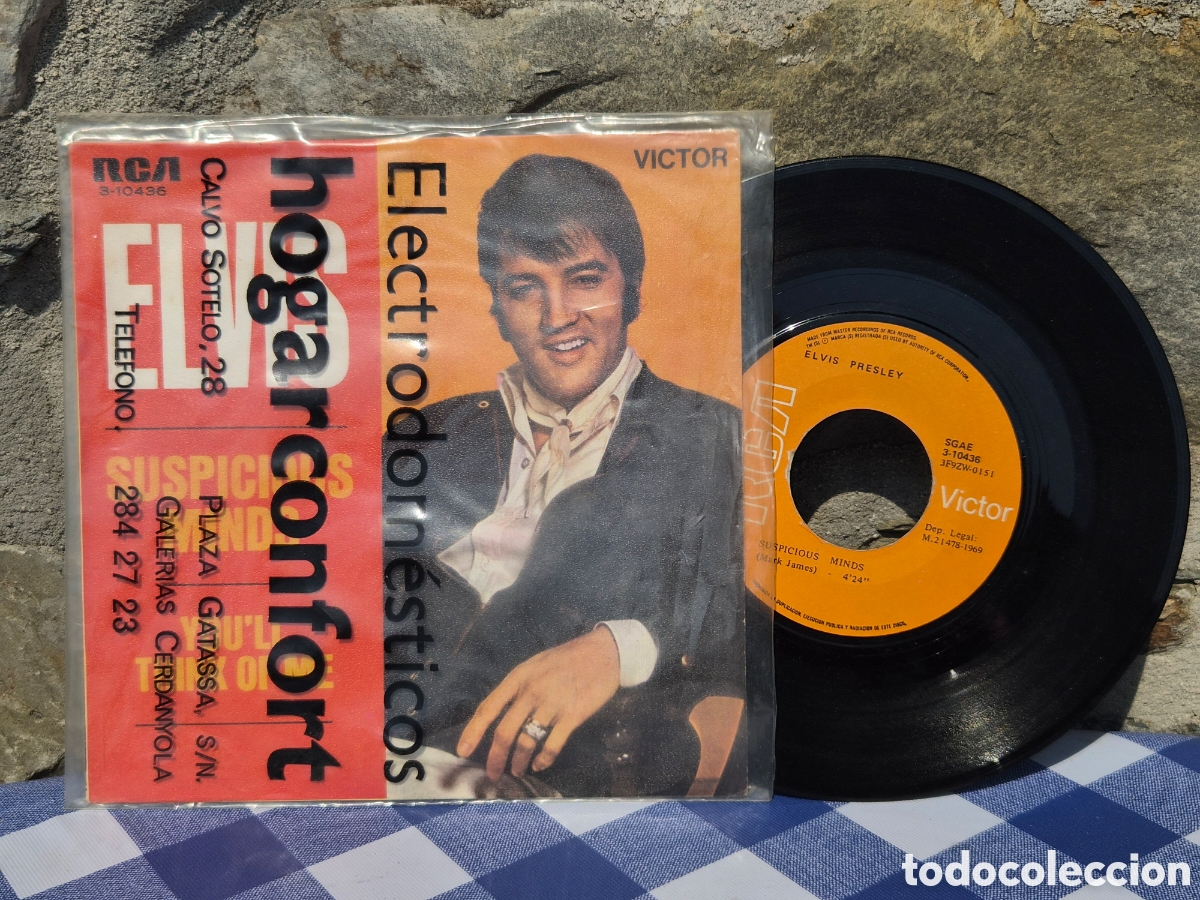 Discos de vinilo: ANTIGUO EP ELVIS PRESLEY SUSPICIOUS MINDS ORIGINAL