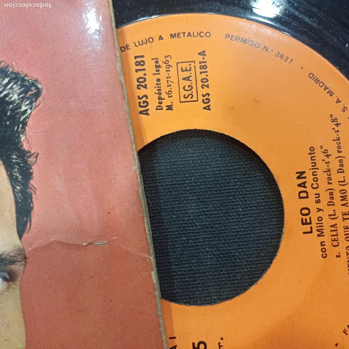 Discos de vinilo: LEO DAN/CELIA-SIENTO QUE TE AMO/SINGLE. - Foto 2