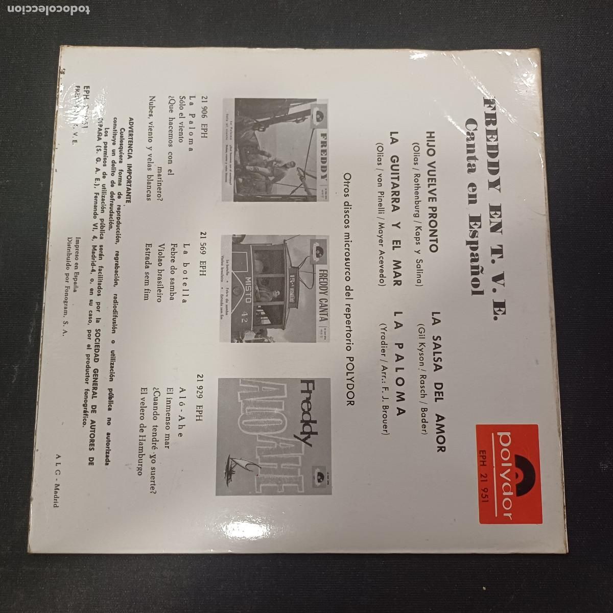 Discos de vinilo: FREDDY/VUELVE PRONTO/SINGLE. - Foto 3