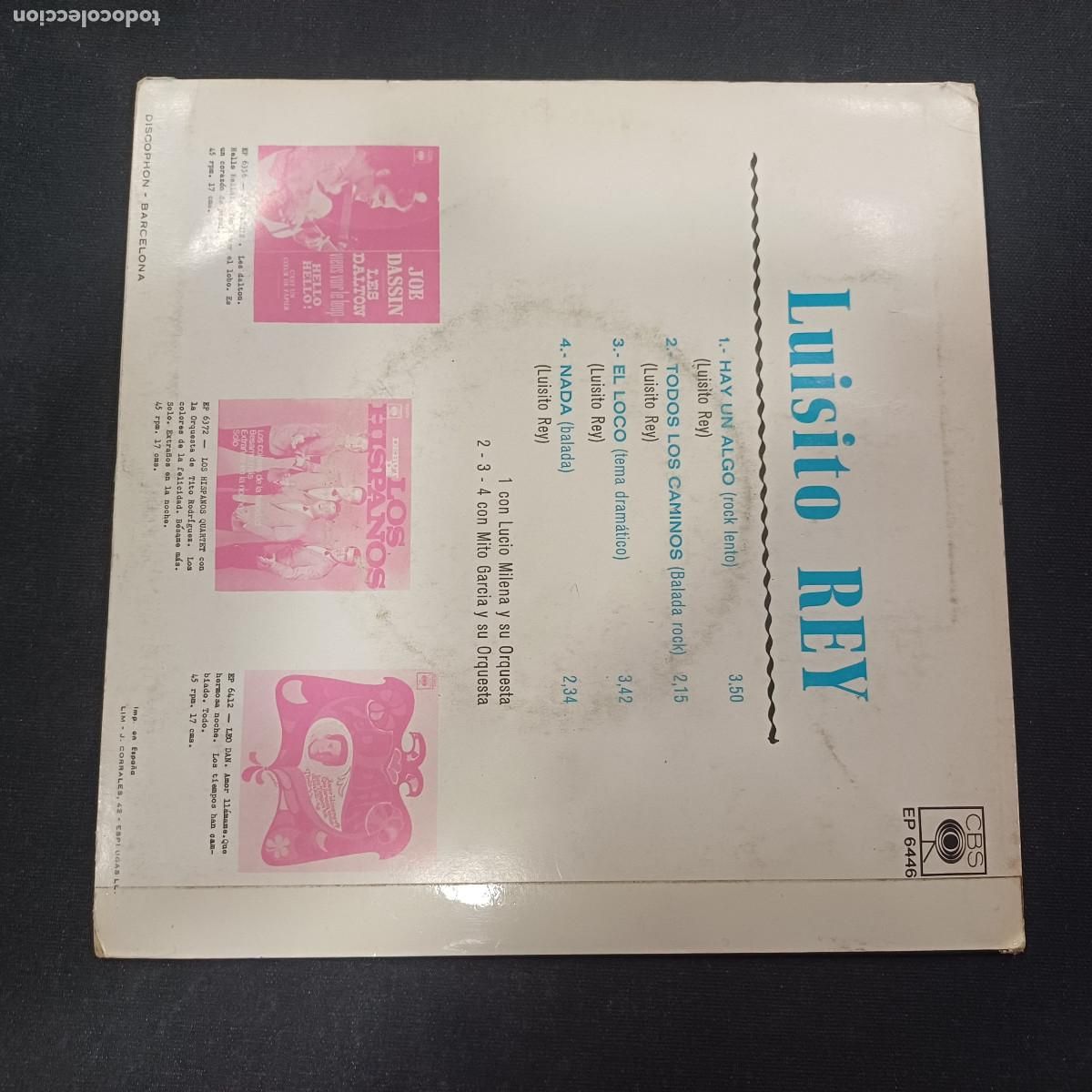 Discos de vinilo: LUISITO REY/HAY UN ALGO/SINGLE. - Foto 3