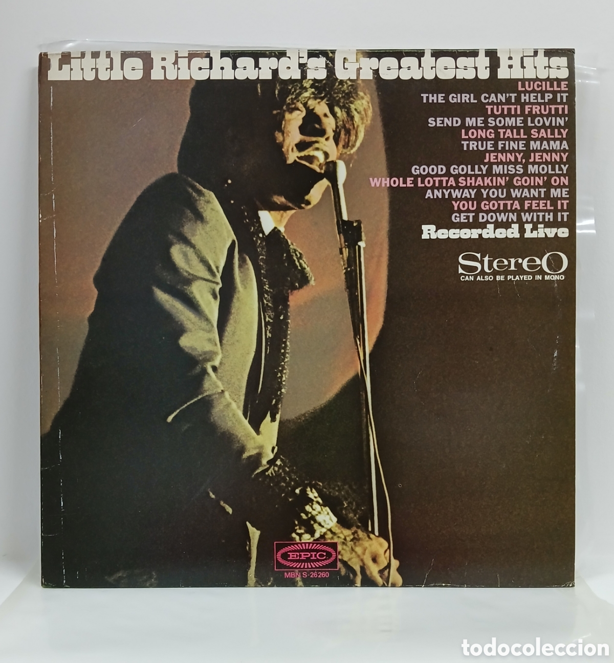 Discos de vinilo: LITTLE RICHARD &rdquo;GREATEST HITS RECORDED LIVE&rdquo; LP. ORIG. HOLLAND. 1967 (VG+)
