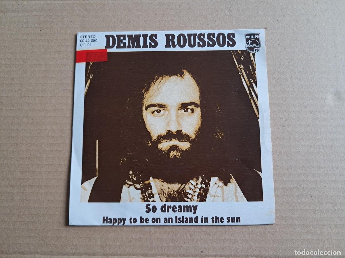 Discos de vinilo: DEMIS ROUSSOS - SO DREAMY SINGLE PROMOCIONAL 1975 EDICION ESPA&Ntilde;OLA