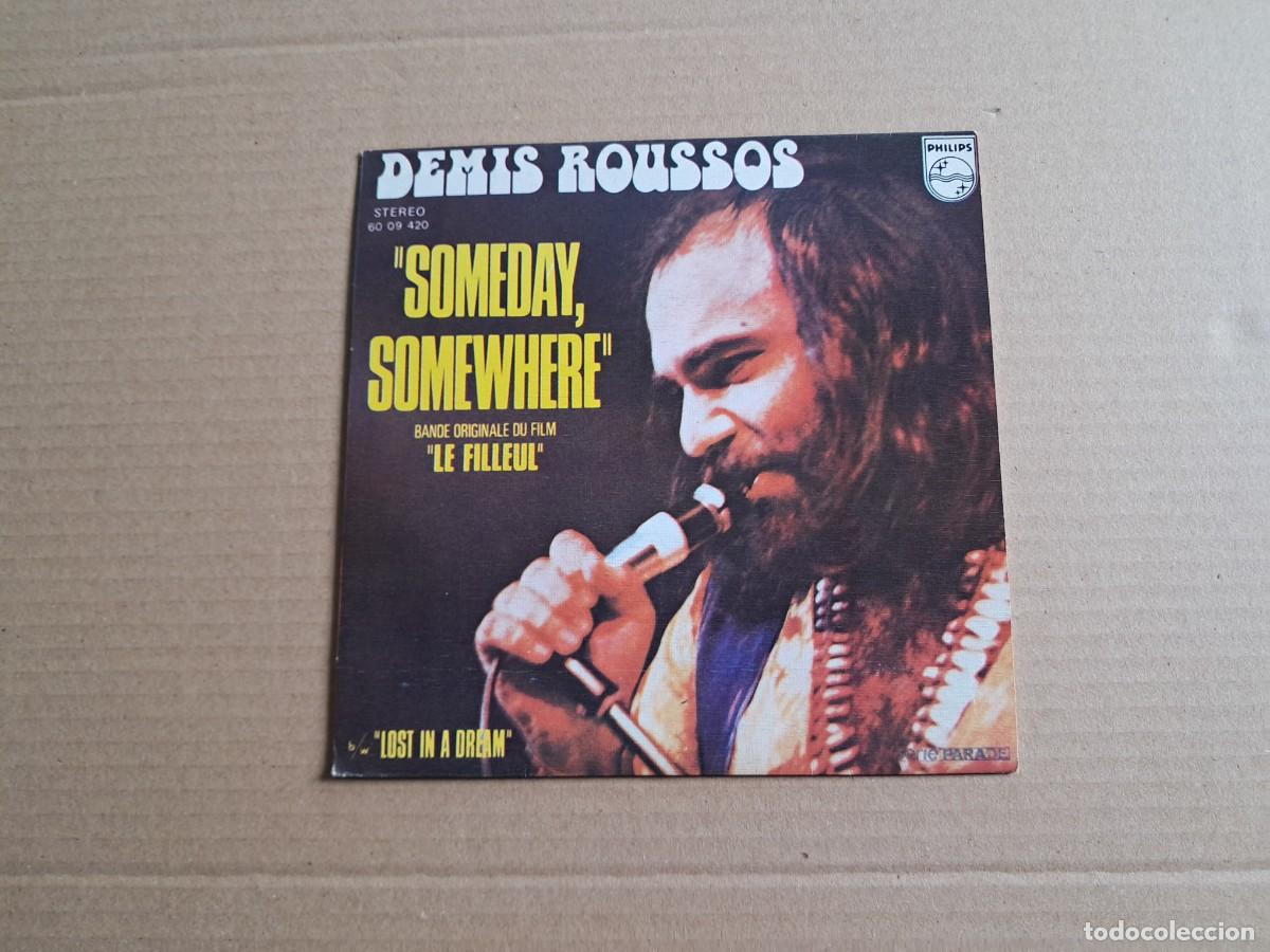 Discos de vinilo: DEMIS ROUSSOS - SOMEDAY SOMEWHERE SINGLE 1974 EDICION ESPA&Ntilde;OLA