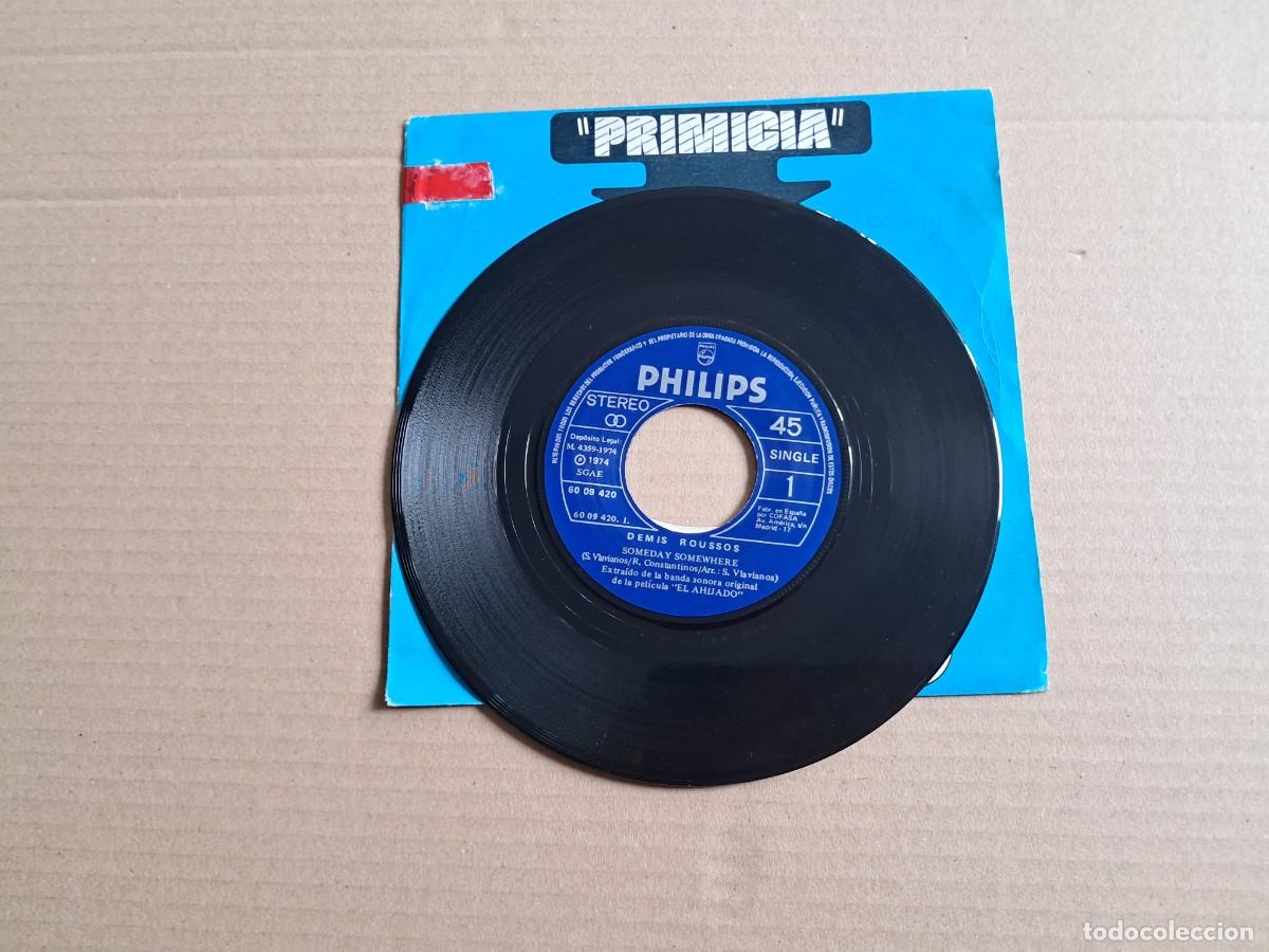 Discos de vinilo: DEMIS ROUSSOS - SOMEDAY SOMEWHERE SINGLE PROMOCIONAL 1974 EDICION ESPA&Ntilde;OLA