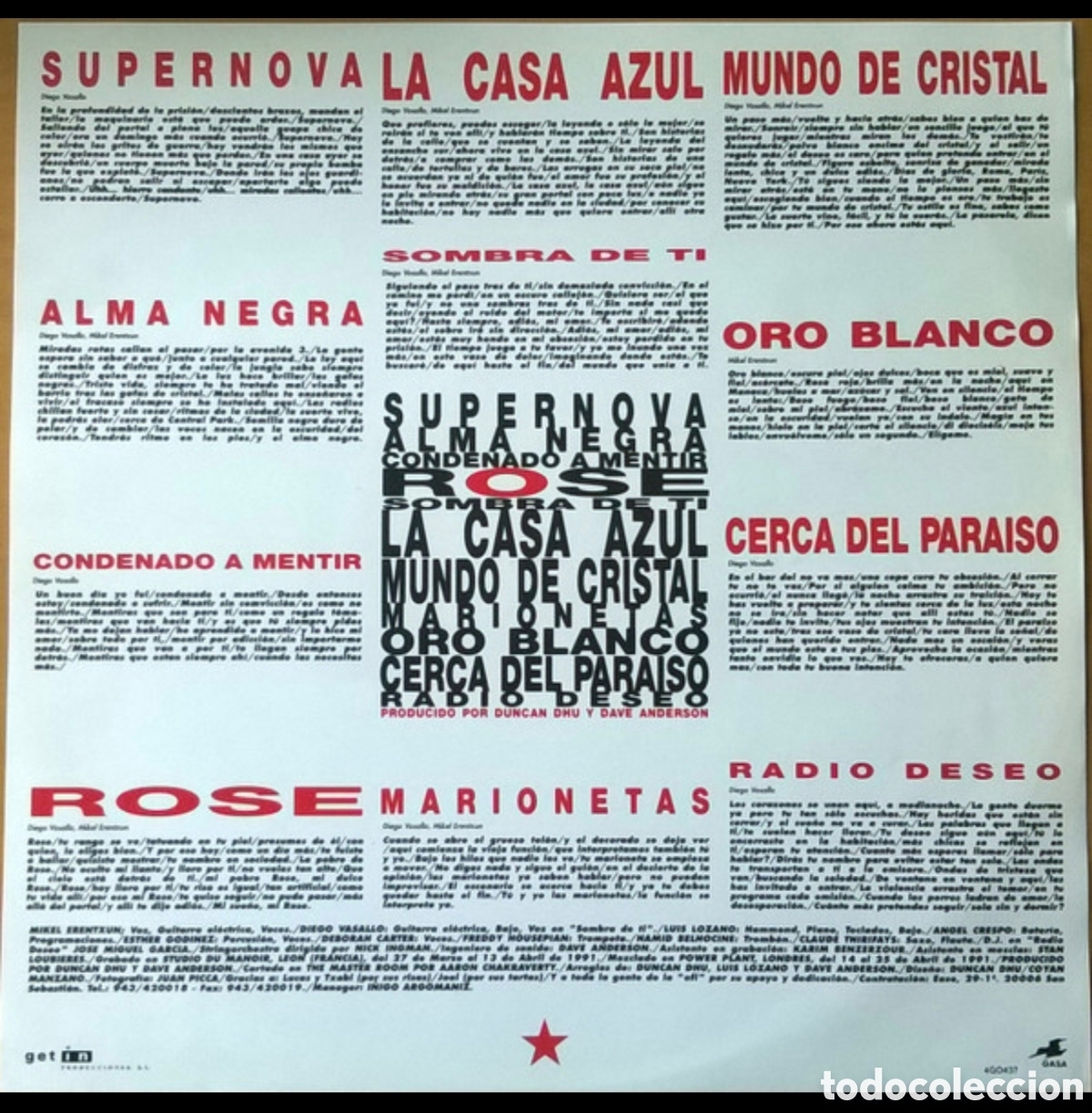 Discos de vinilo: Duncan Dhu: Supernova LP Espa&ntilde;a 1991 - Foto 5