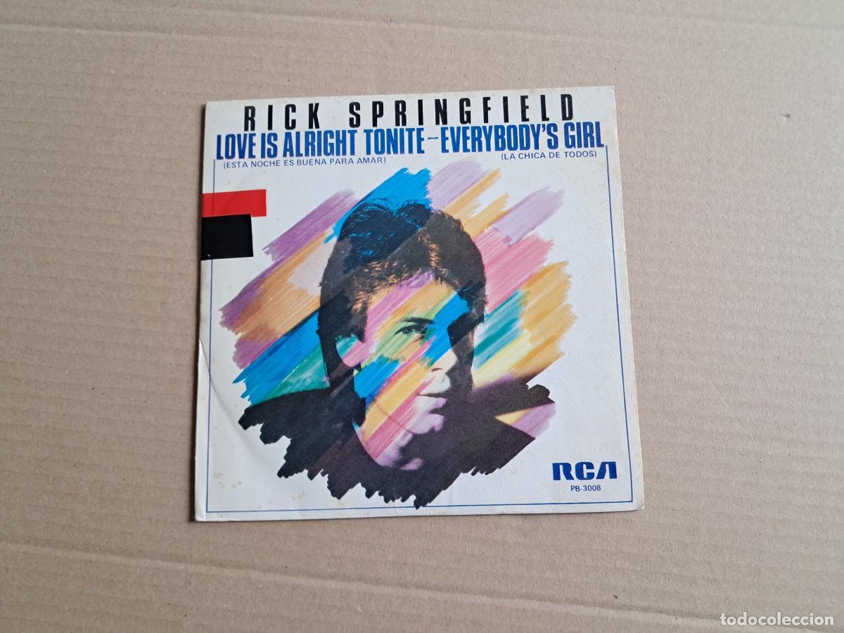 Discos de vinilo: RICK SPRINGFIELD - LOVE IS ALRIGHT TONITE SINGLE PROMOCIONAL 1981 EDICION ESPA&Ntilde;OLA