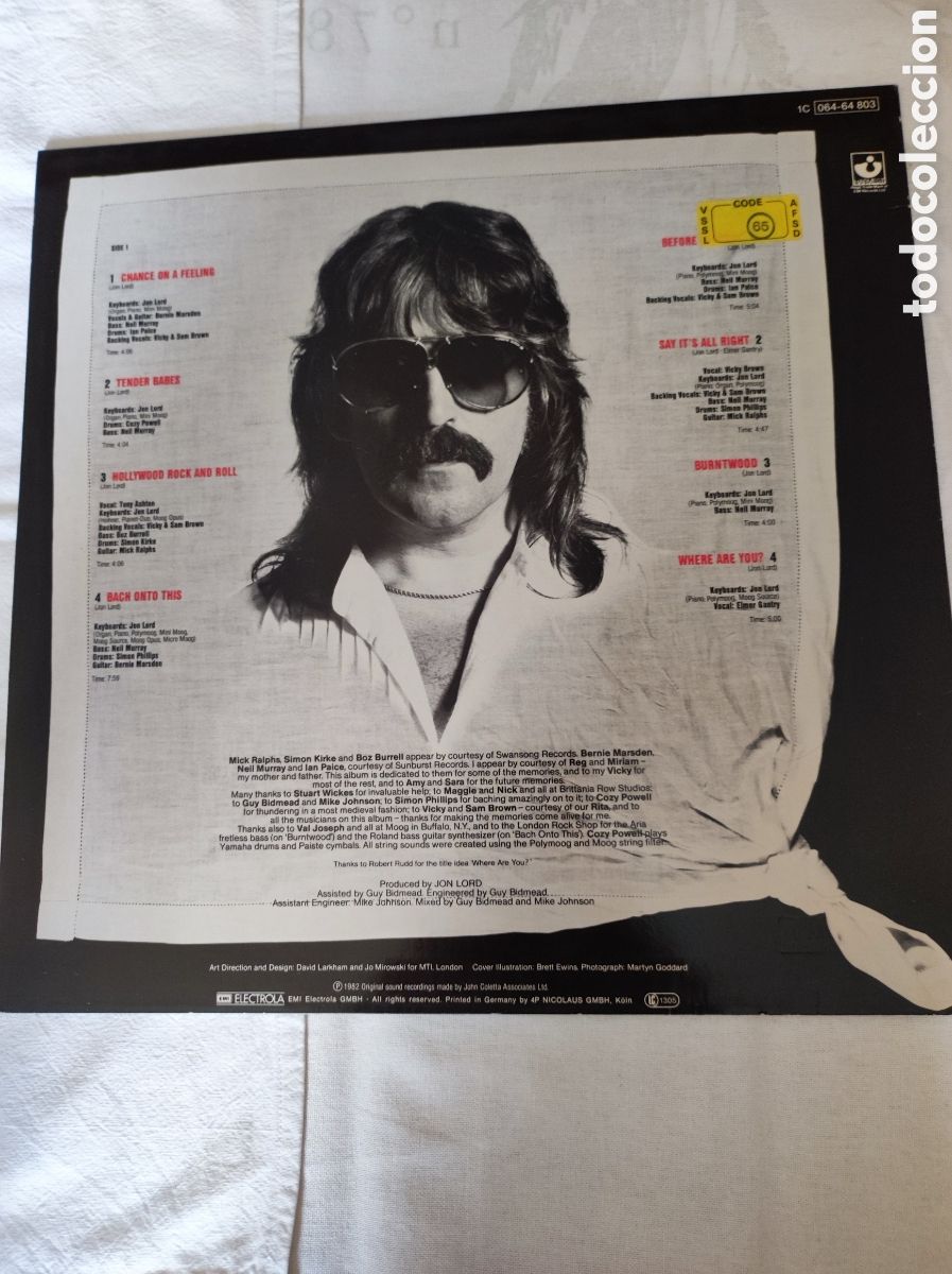 Discos de vinilo: JON LORD - BEFORE I FORGET - Foto 2