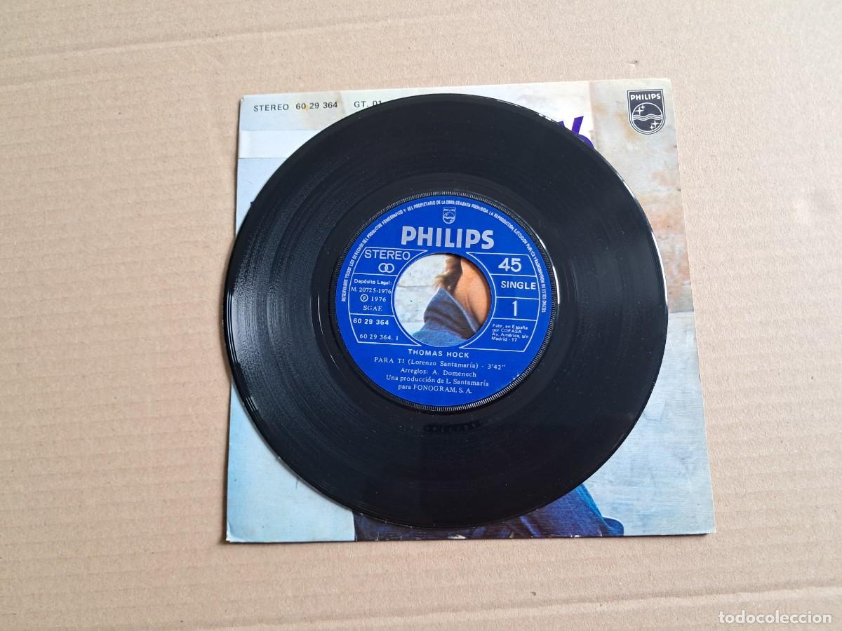 Discos de vinilo: THOMAS HOCK - PARA TI SINGLE 1976 EDICION ESPA&Ntilde;OLA - Foto 2
