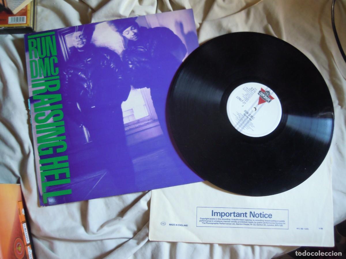 Discos de vinilo: LP RUN D.M.C. RAISING HELL ED. 1986 SELLO LONDON, PIONEROS HIP HOP, &Aacute;LBUM MULTIPLATINO