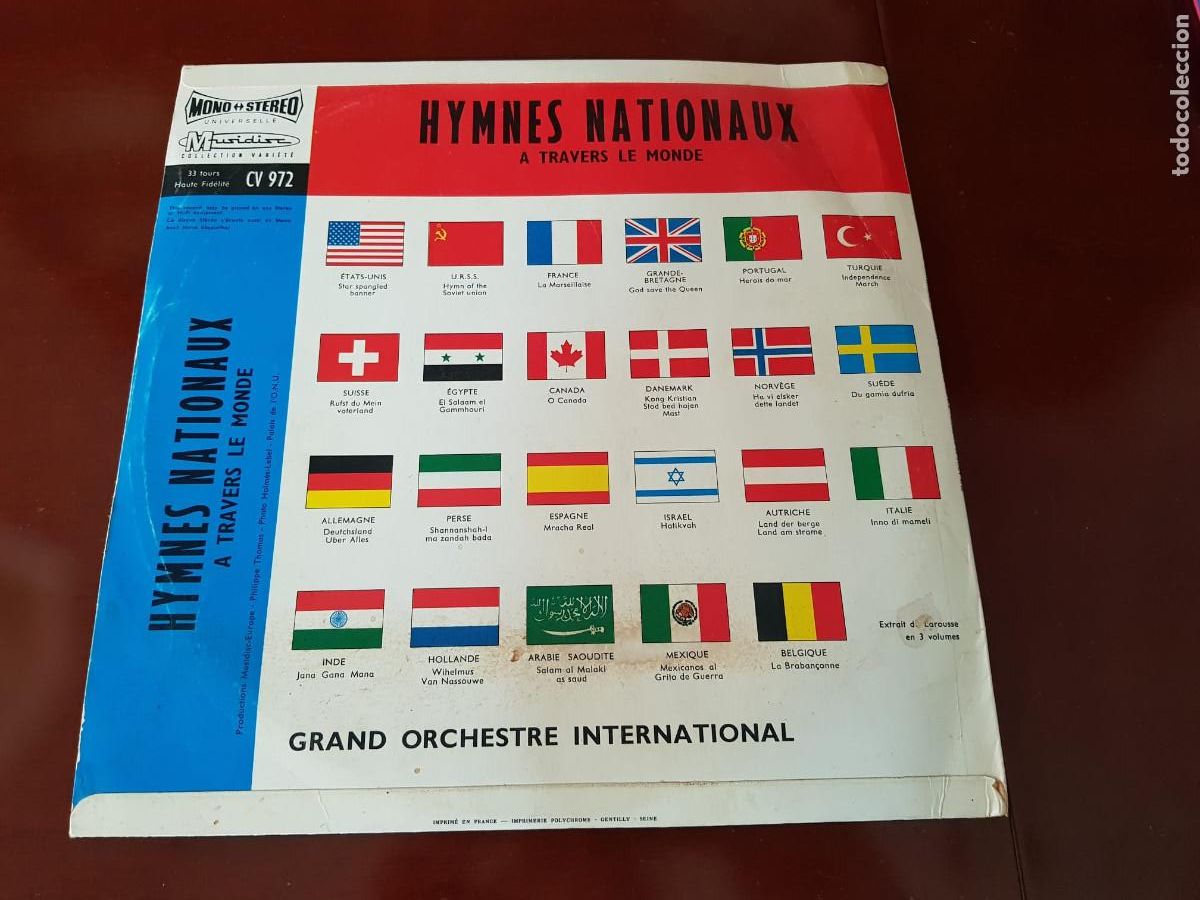Discos de vinilo: HYMNES NATIONAUX-A TRAVERS LE MONDE - Foto 2