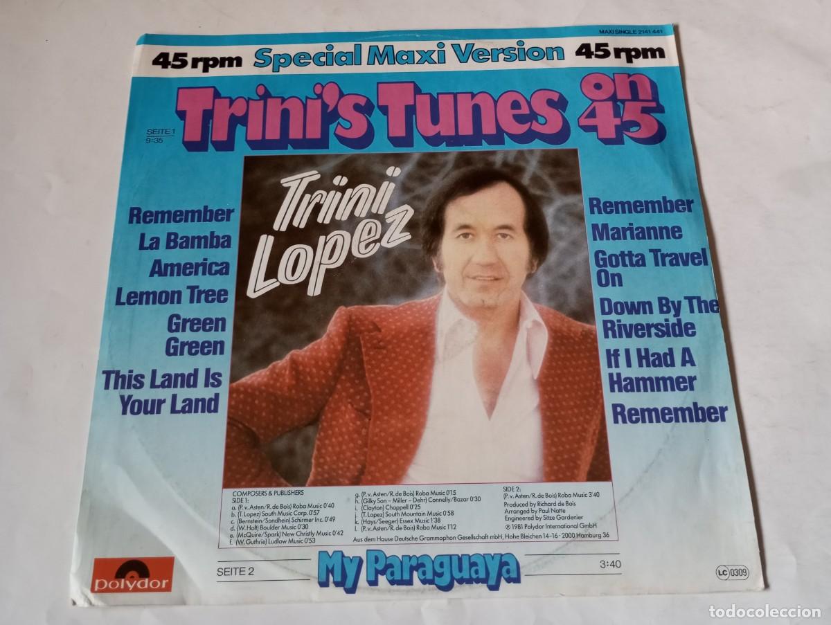 Discos de vinilo: Trini Lopez &ndash; Trinis Tunes - 1981 - Foto 2