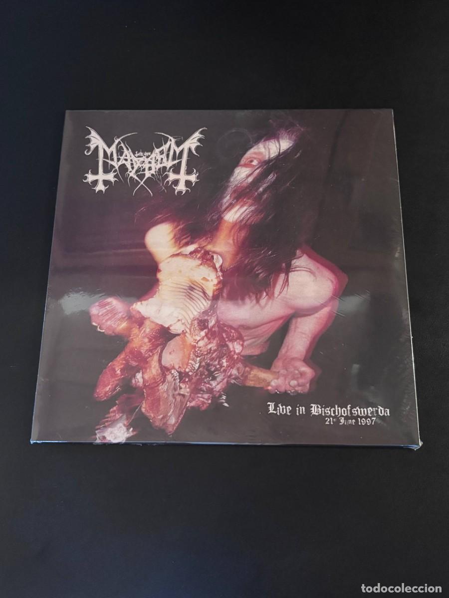 Discos de vinilo: Mayhem Live In Bischofswerda Disco de vinilo rojo con libreto LP black metal maniac