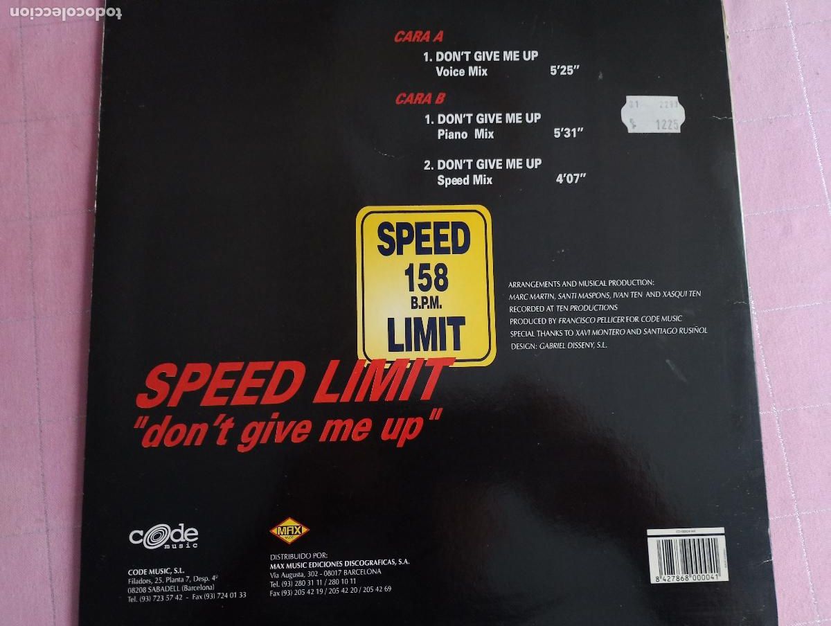 Discos de vinilo: Speed Limit &lrm;&ndash; Dont Give Me Up 1996 - Foto 4