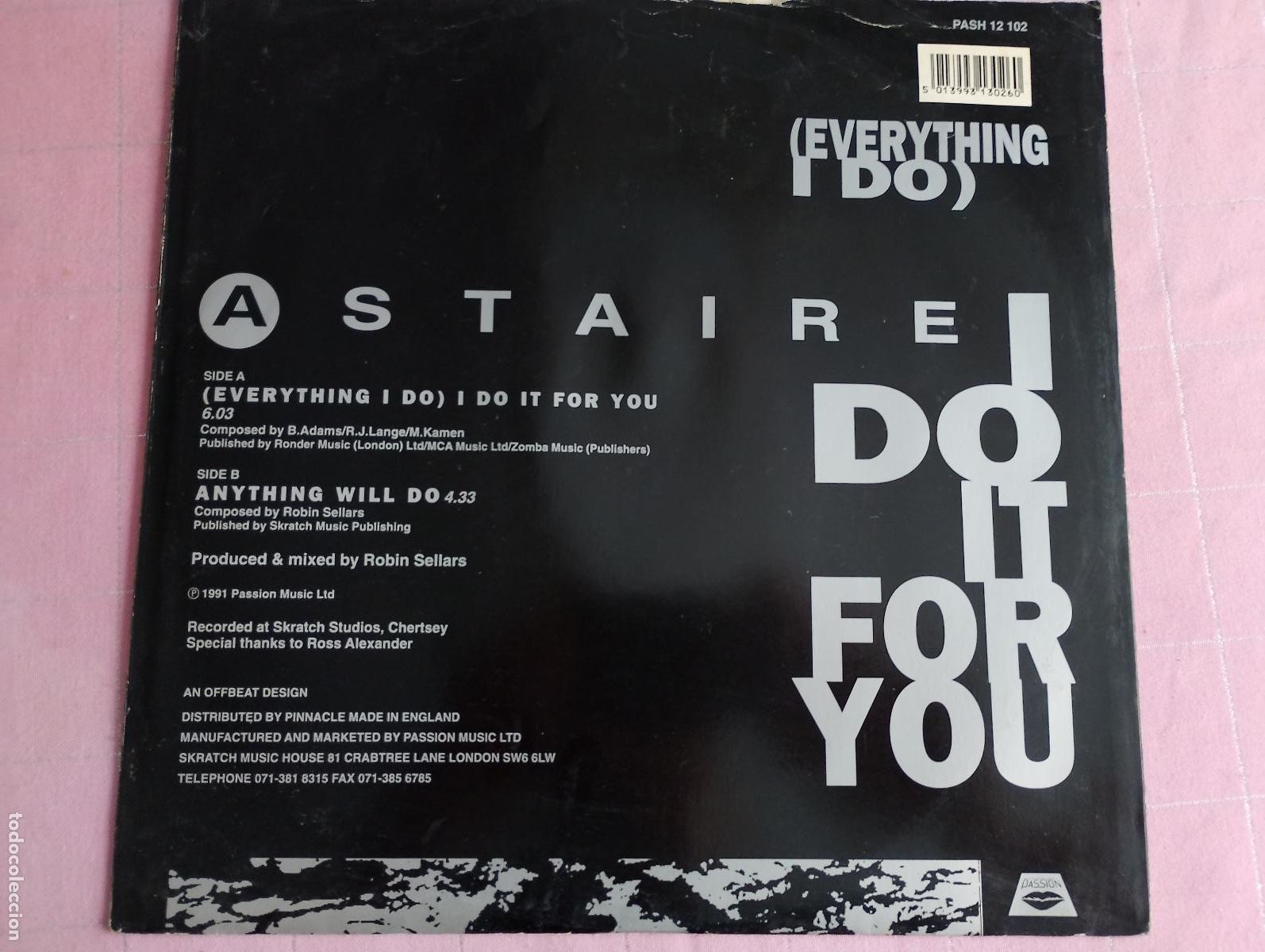 Discos de vinilo: Astaire &ndash; (Everything I Do) I Do It For You, 1991 - Foto 3
