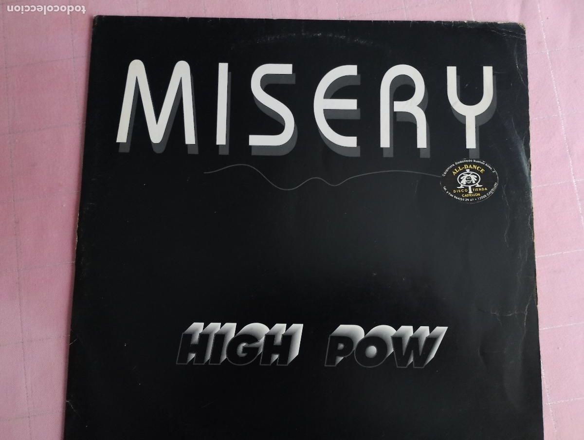 Discos de vinilo: Misery &ndash; High Pow, 1995, Makina, techno - Foto 3