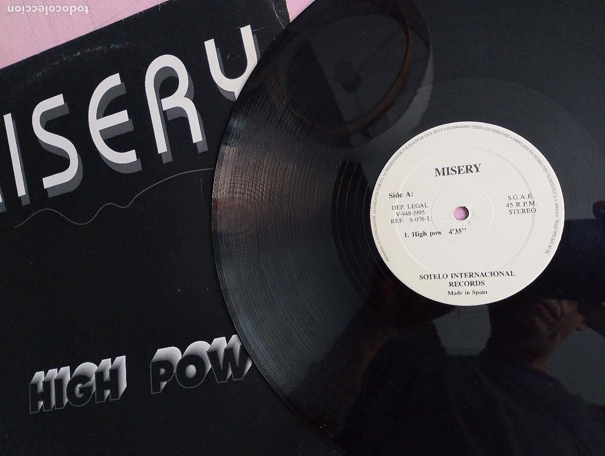 Discos de vinilo: Misery &ndash; High Pow, 1995, Makina, techno - Foto 4