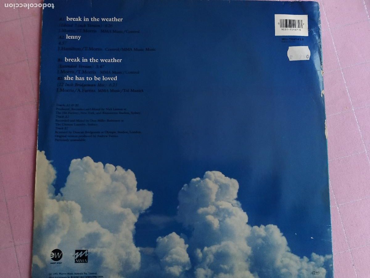 Discos de vinilo: Jenny Morris &ndash; Break In The Weather - Foto 2