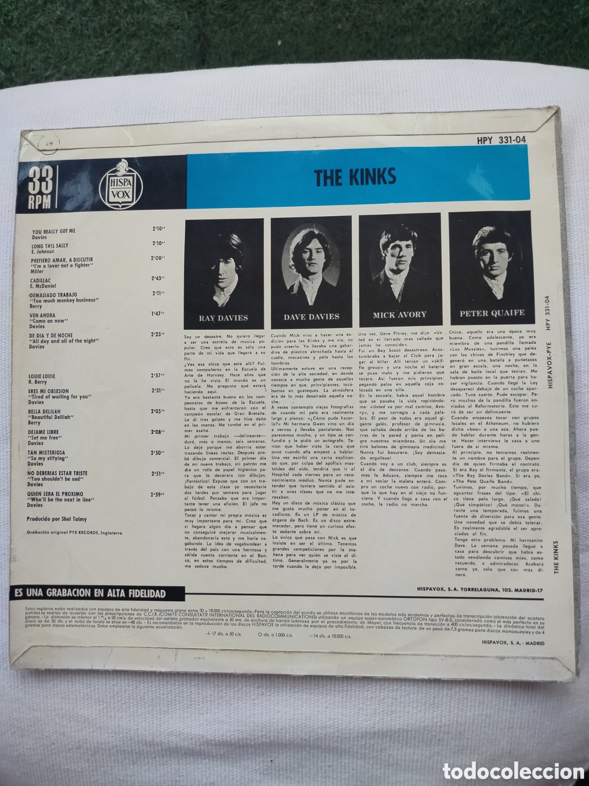 Discos de vinilo: The Kinks LP 1965 Hispavox - Foto 2