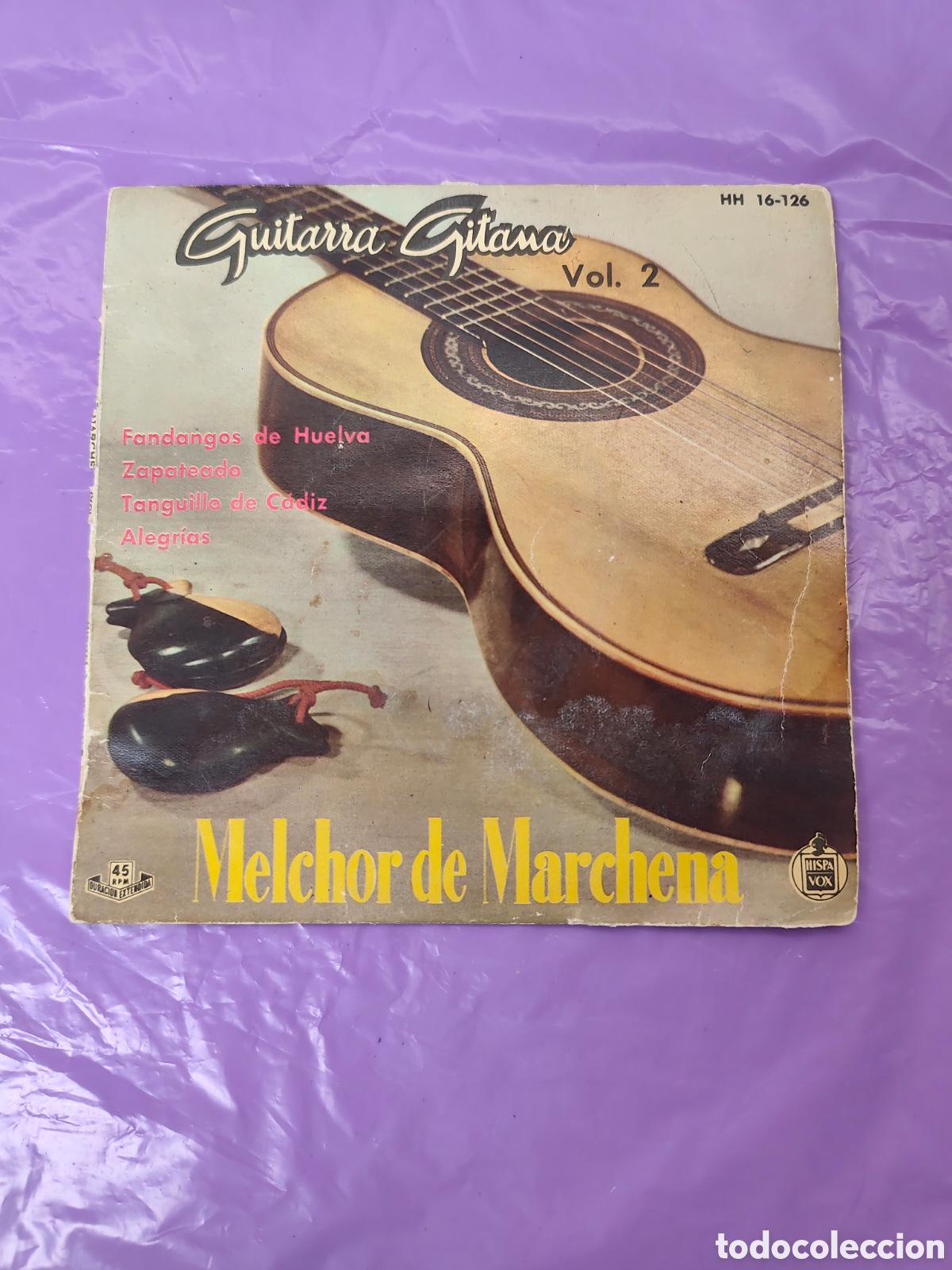 Discos de vinilo: MELCHOR DE MARCHENA GUITARRA GITANA VoL 2 EP HISPAVOX 1959 fandangos