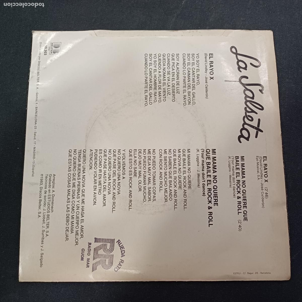 Discos de vinilo: LA SALSETA/EL RAYO X/SINGLE. - Foto 3
