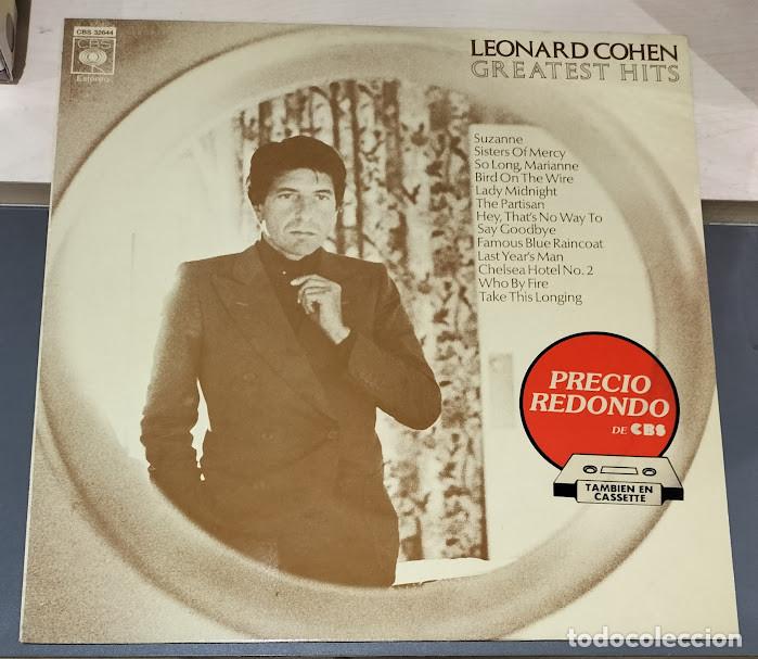 Discos de vinilo: Leonard Cohen - Greatest Hits - LP CBS ref. CBS 32644. Ed. espa&ntilde;ola 1987.
