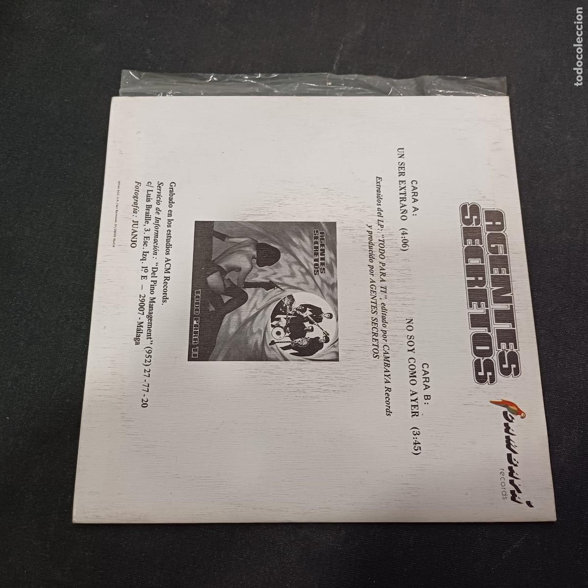 Discos de vinilo: AGENTE SECRETO/UN SER EXTRA&Ntilde;O/SINGLE. - Foto 3