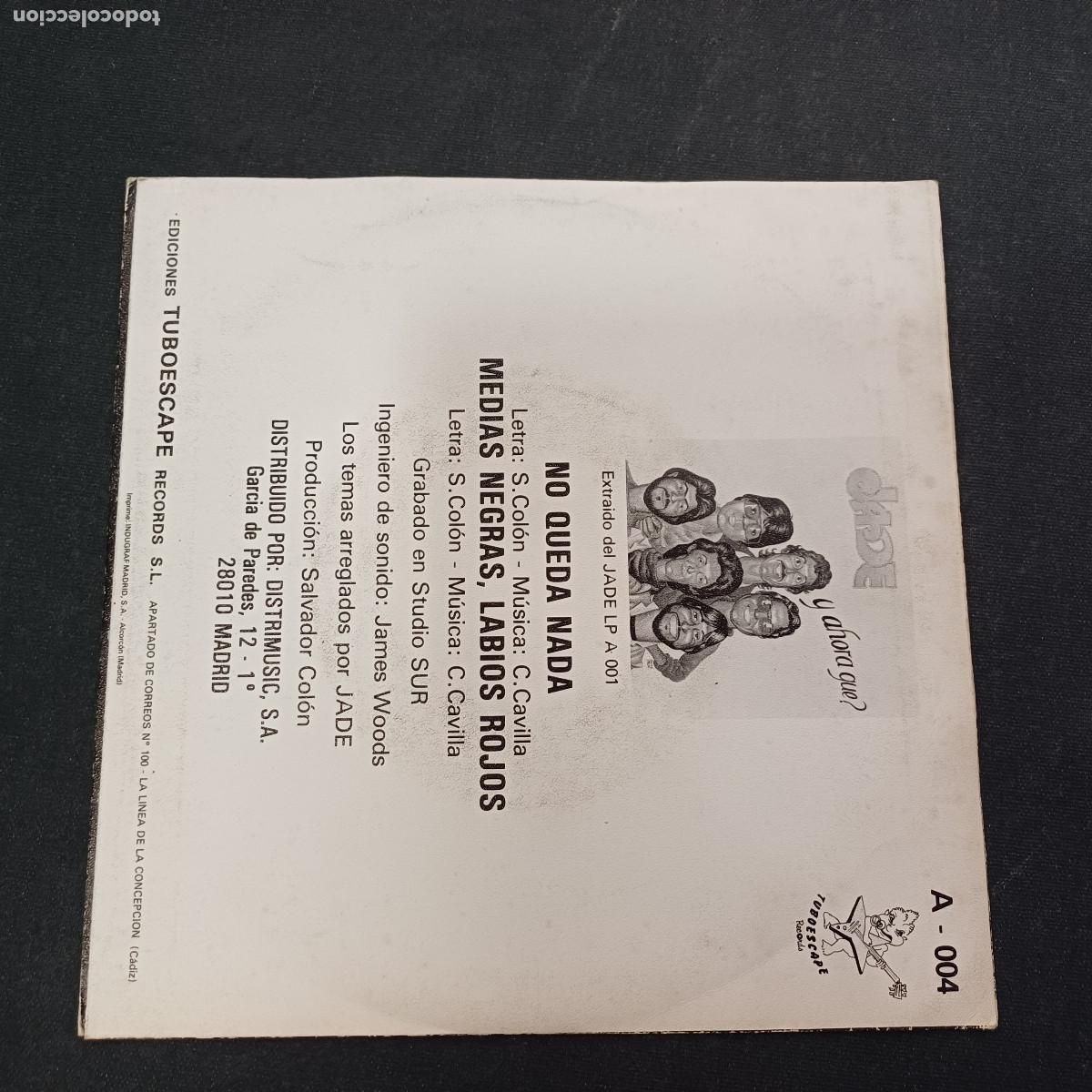Discos de vinilo: JADE/NO QUEDA NADA/SINGLE PROMOCIONAL. - Foto 3
