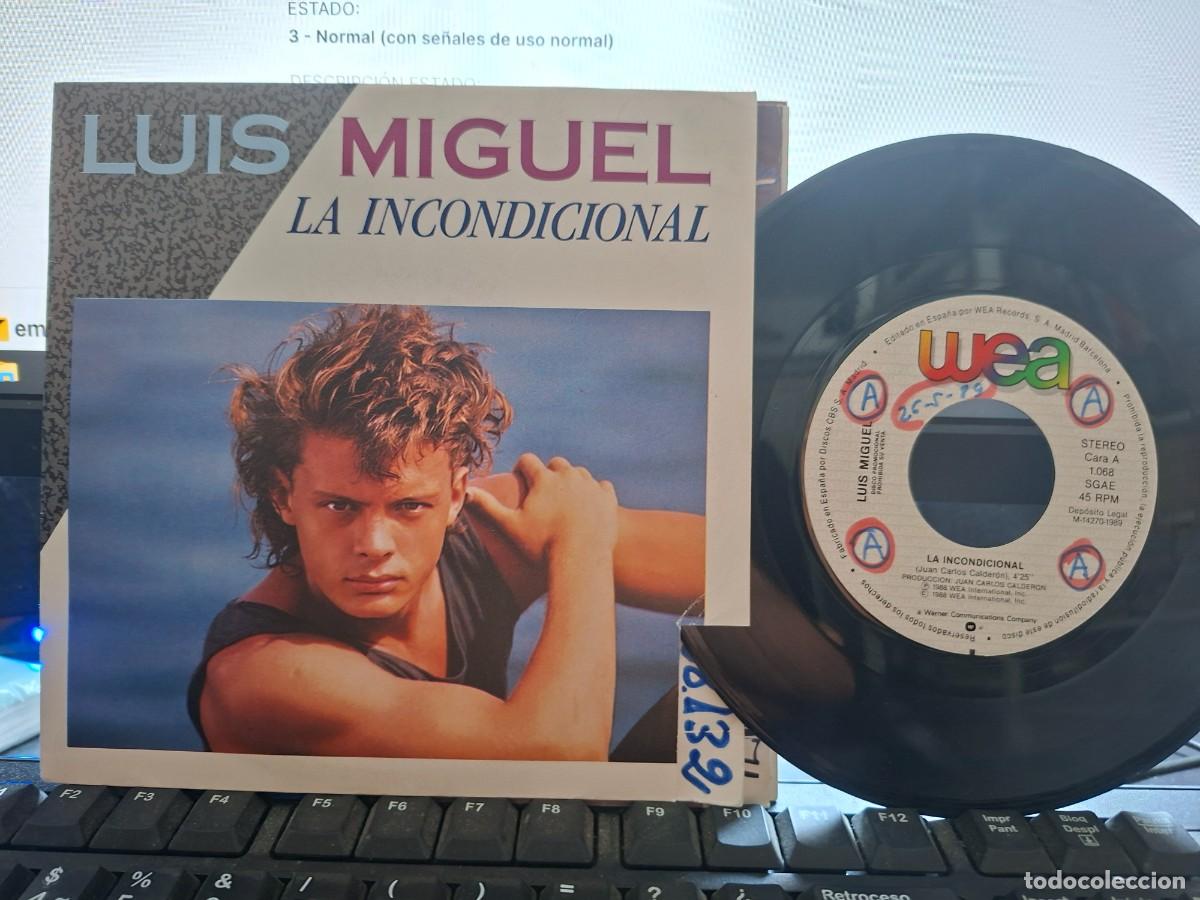 Discos de vinilo: LUIS MIGUEL - LA INCONDICIONAL - SINGLE DE VINILO PROMOCIONAL - CAJA 55