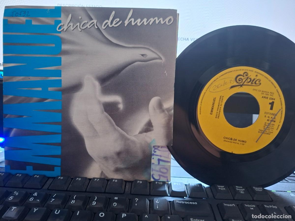 Discos de vinilo: EMMANUEL - CHICA DE HUMO - SINGLE DE VINILO PROMOCIONAL - CAJA 55