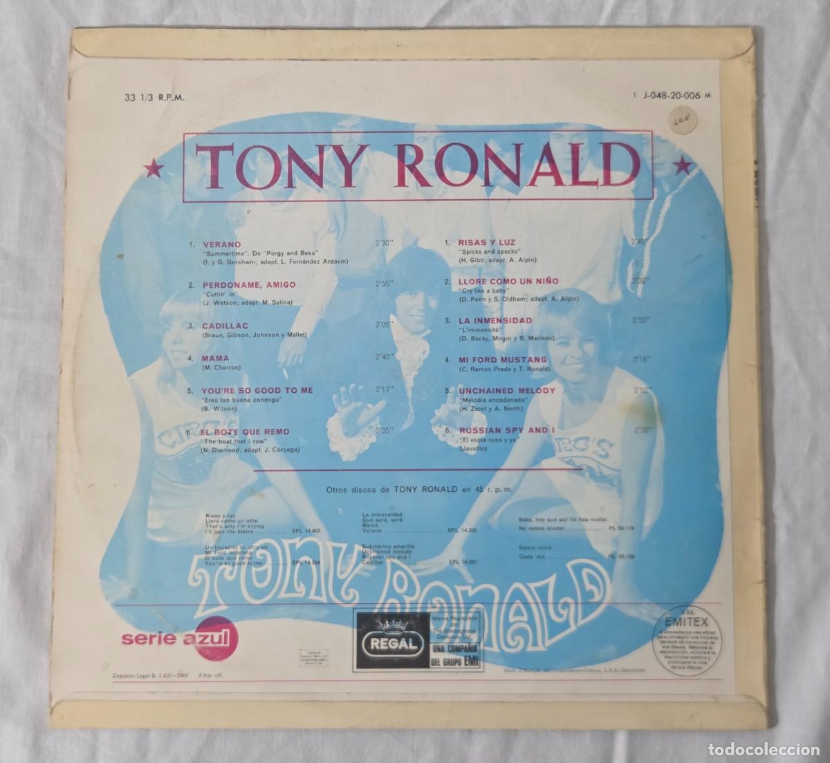 Discos de vinilo: LP Vinilo Tony Ronald - Serie Azul - Foto 3