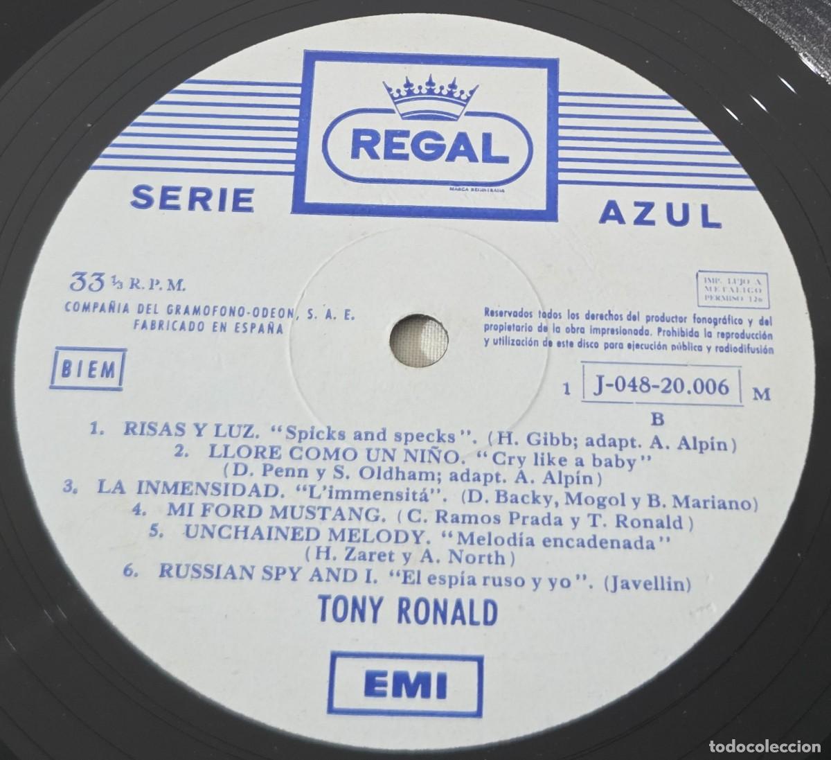 Discos de vinilo: LP Vinilo Tony Ronald - Serie Azul - Foto 5