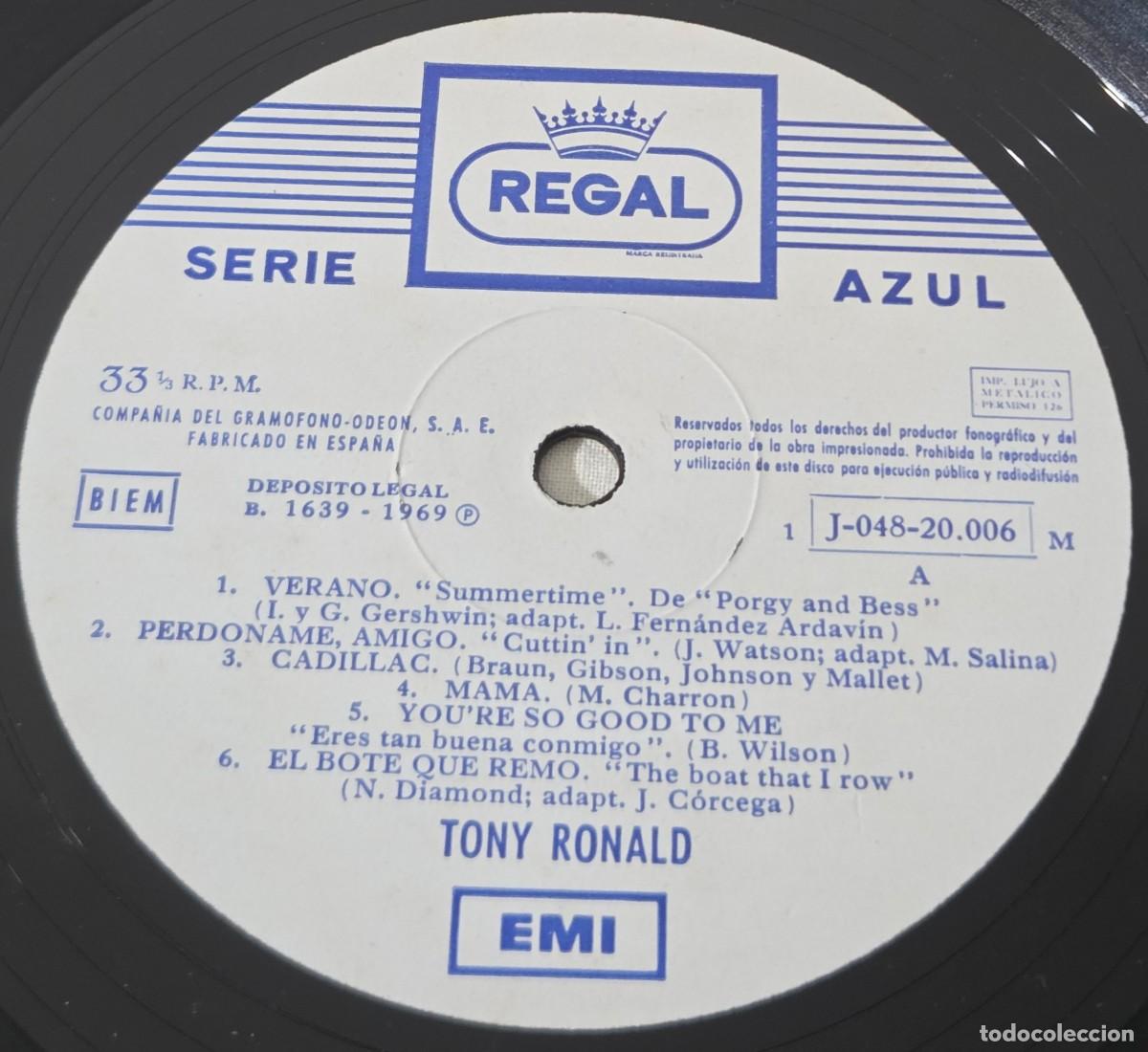 Discos de vinilo: LP Vinilo Tony Ronald - Serie Azul - Foto 6