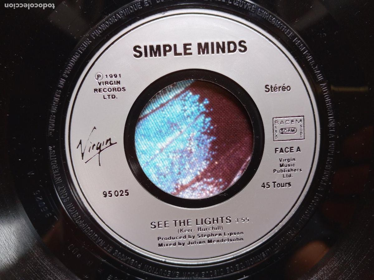 Discos de vinilo: Simple Minds - see the lights (7&rdquo; versi&oacute;n) + theme for great cities 91 (edit) - Foto 3