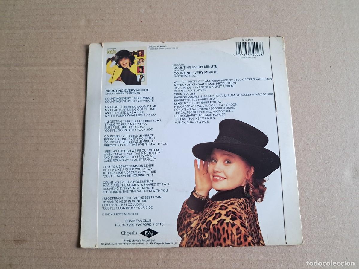 Discos de vinilo: SONIA - COUNTING EVERY MINUTE SINGLE 1990 EDICION INGLESA - Foto 3