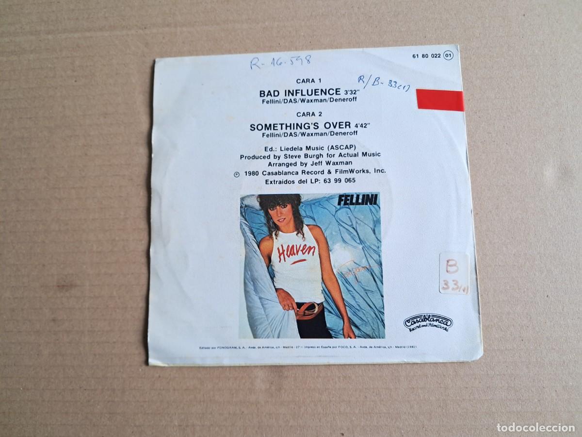 Discos de vinilo: SUZANNE FELLINI - BAD INFLUENCE SINGLE 1981 EDICION ESPA&Ntilde;OLA - Foto 3