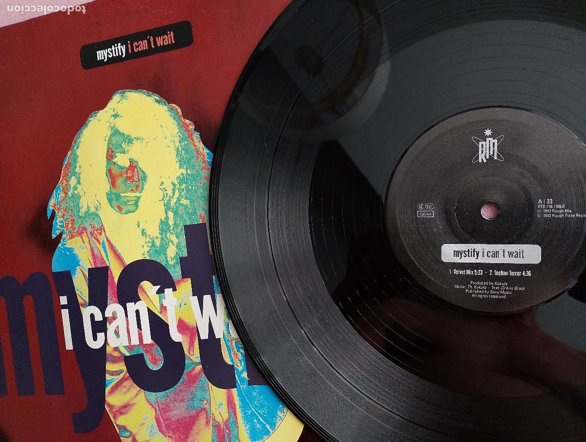 Discos de vinilo: Mystify &ndash; I Cant Wait,1992 techno - Foto 3