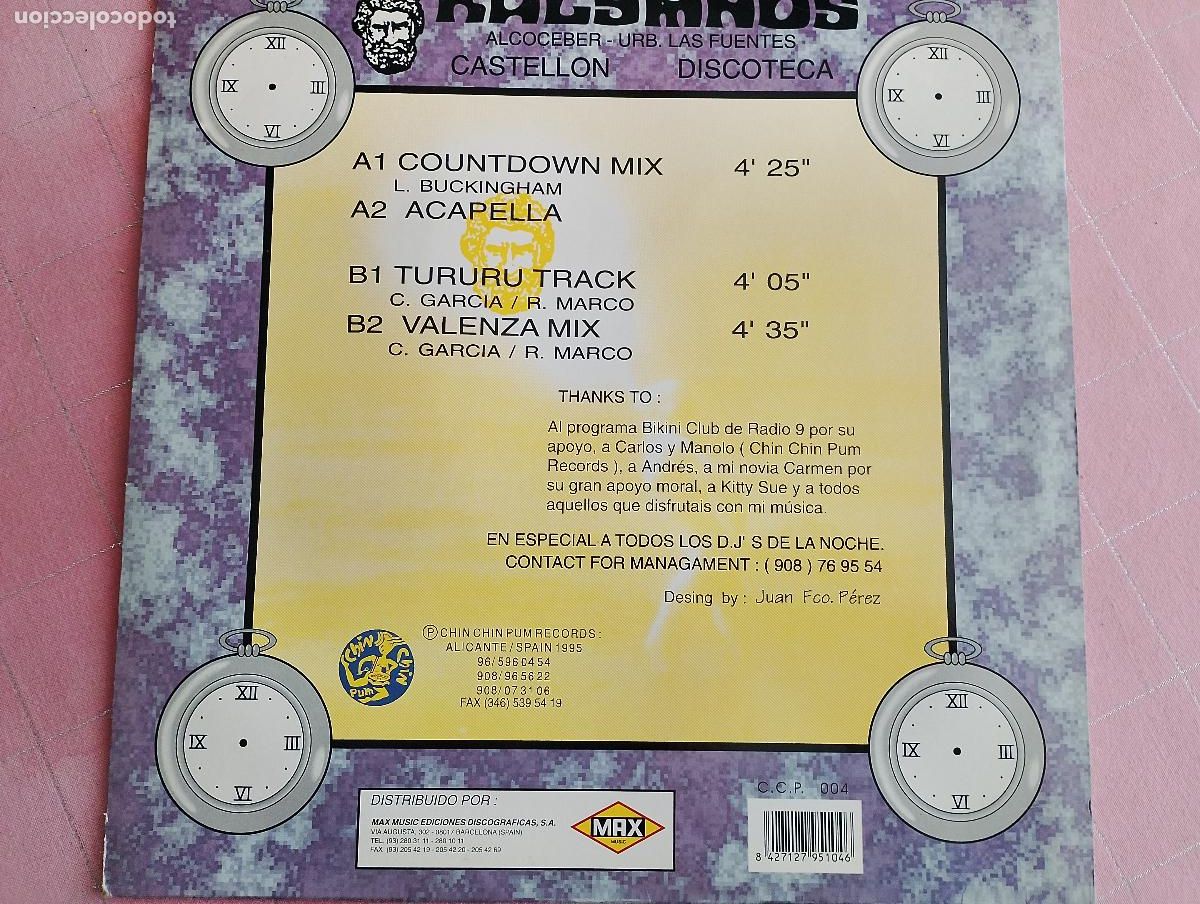 Discos de vinilo: Tururu D.J Feat Karry &ndash; Countdown, 1995, techno - Foto 3