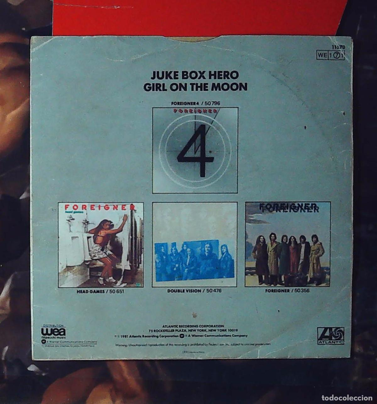 Discos de vinilo: ep frances single juke box hero foreigner - Foto 2