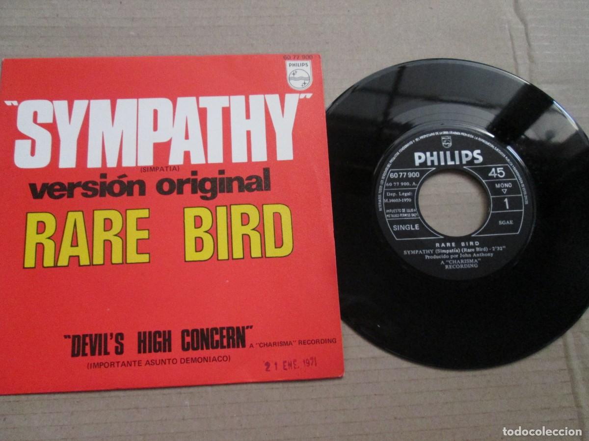 Discos de vinilo: RARE BIRD - Sympathy / Devil&acute;s High concern. Single, ed espa&ntilde;ola 7&rdquo; 1970. Magn&iacute;fico estado (VG+/NM)