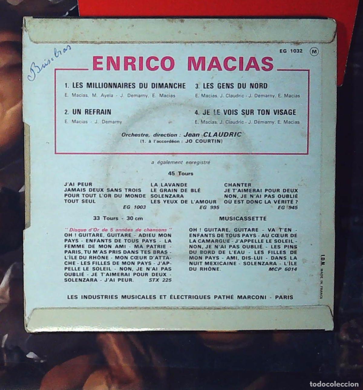 Discos de vinilo: ep frances single enrico macias les millionnaires - Foto 2