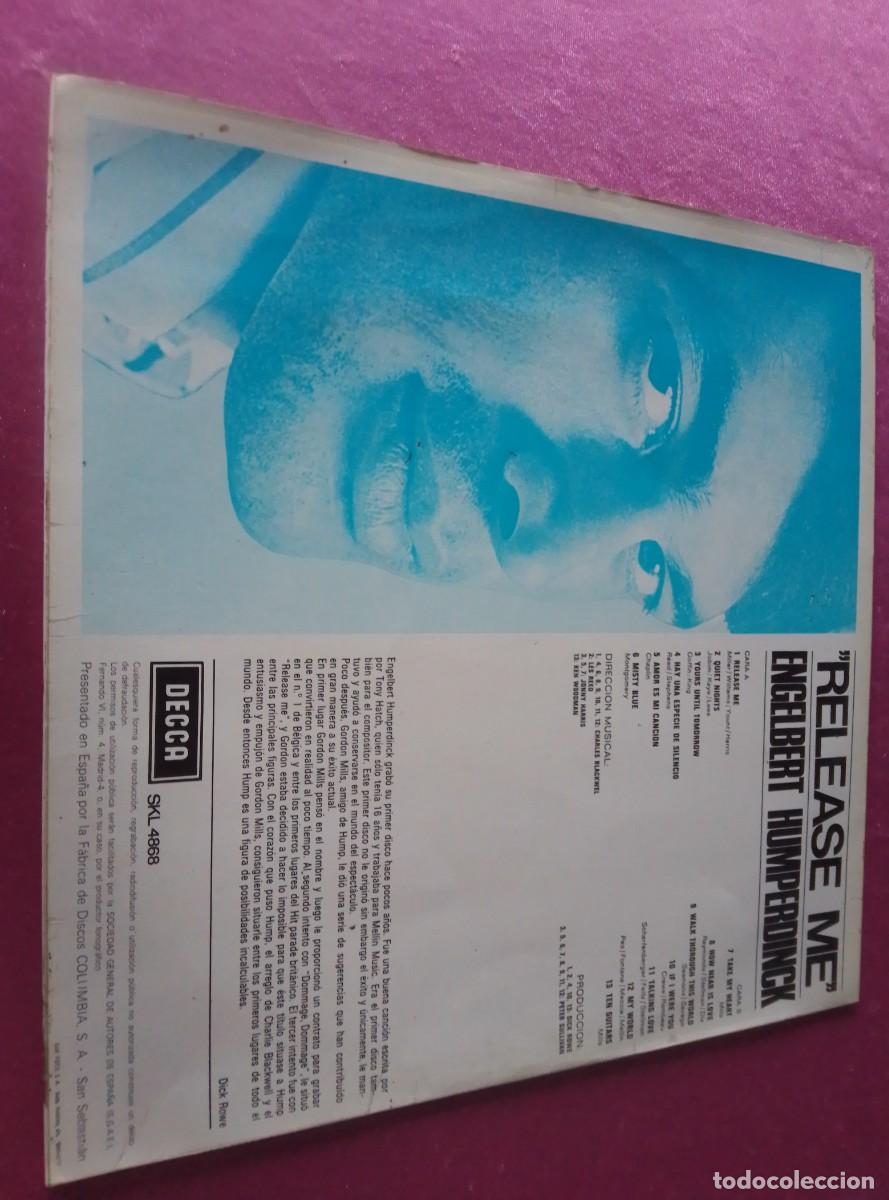 Discos de vinilo: ENGELBERT HUMPERDINCK RELEASE ME 1969 LP L32 21 - Foto 2
