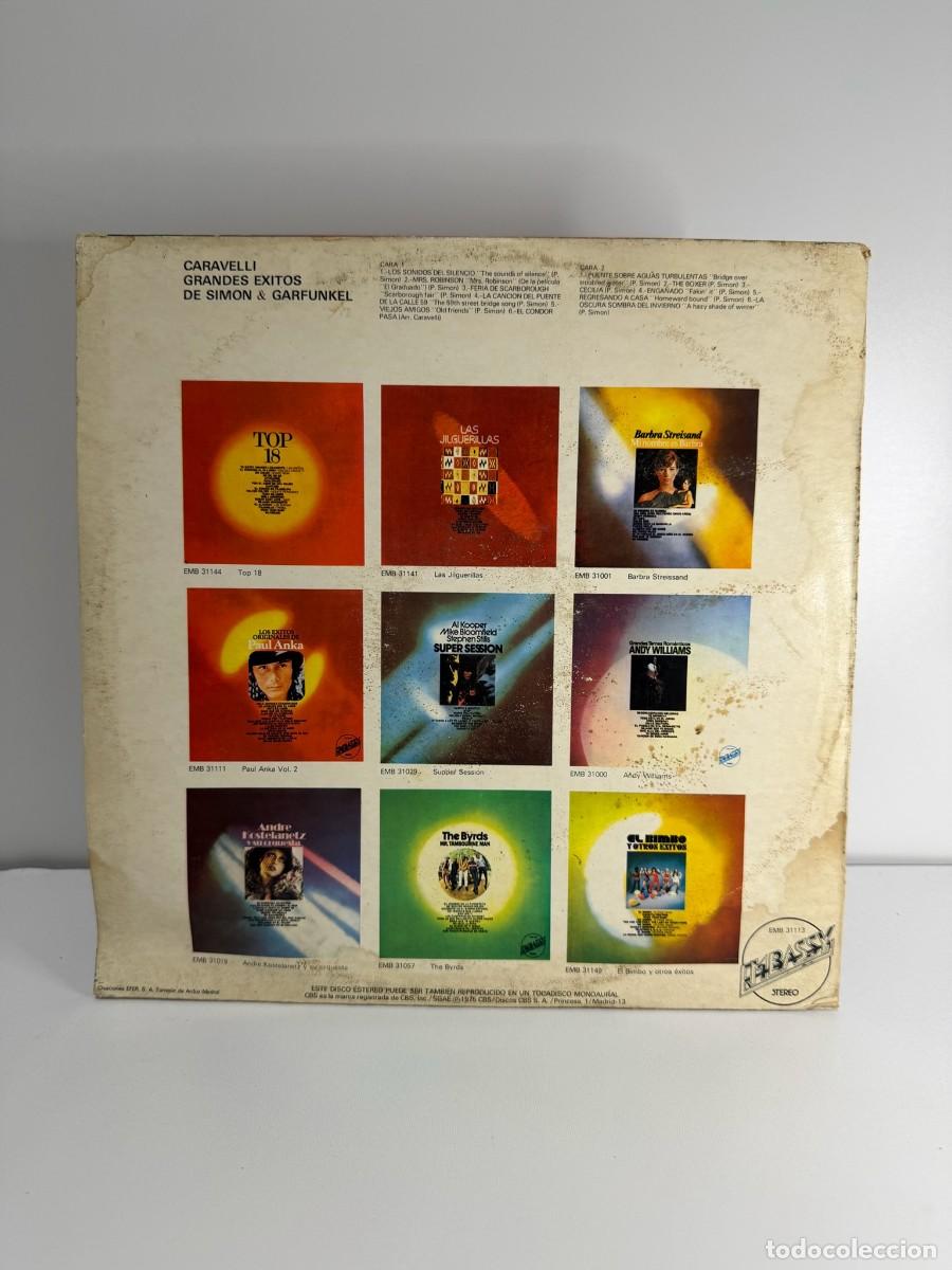 Discos de vinilo: CARAVELLI (LP) GRANDES EXITOS DE SIMON Y GARFUNKEL - A&Ntilde;O 1975 - Foto 2