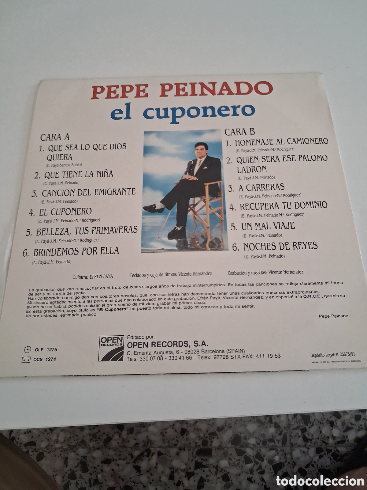 Discos de vinilo: Pepe Peinado El Cuponero - Foto 2