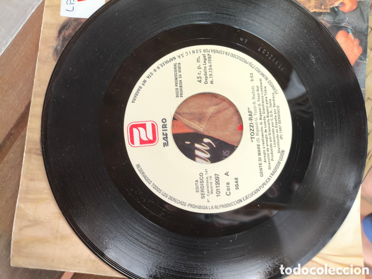 Discos de vinilo: Single de tozzi _i raf.lote.T.n.138 - Foto 3