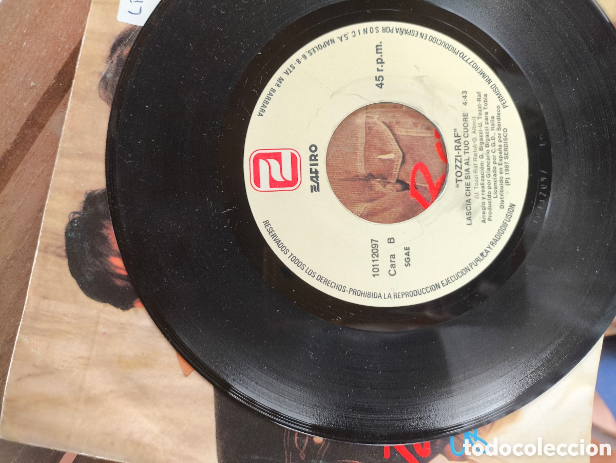 Discos de vinilo: Single de tozzi _i raf.lote.T.n.138 - Foto 4