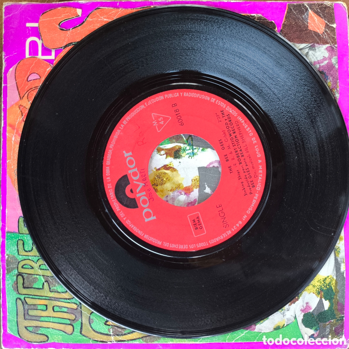 Discos de vinilo: Single d&eacute; the beeegeese.lote.T.n.177 - Foto 4