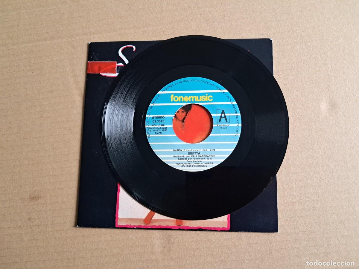 Discos de vinilo: SINITTA - OH BOY SINGLE 1988 EDICION ESPA&Ntilde;OLA - Foto 2
