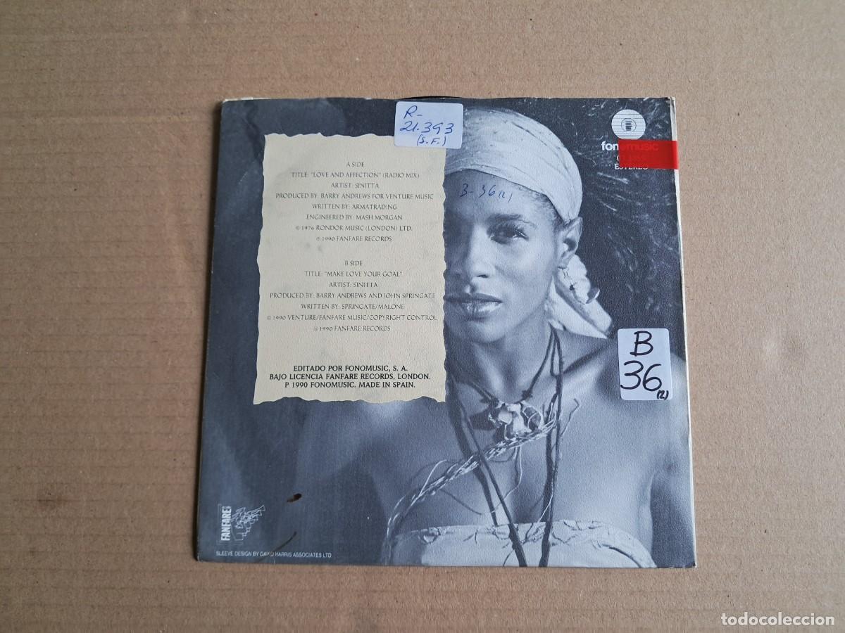 Discos de vinilo: SINITTA - LOVE AND AFFECTION SINGLE 1990 EDICION ESPA&Ntilde;OLA - Foto 3