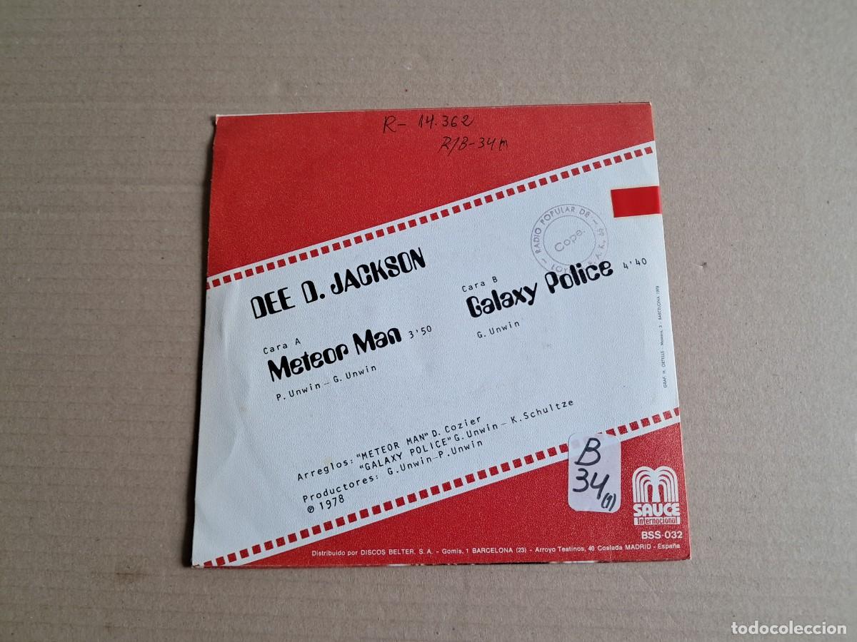 Discos de vinilo: DEE D. JACKSON - METEOR MAN SINGLE 1978 EDICION ESPA&Ntilde;OLA - Foto 3