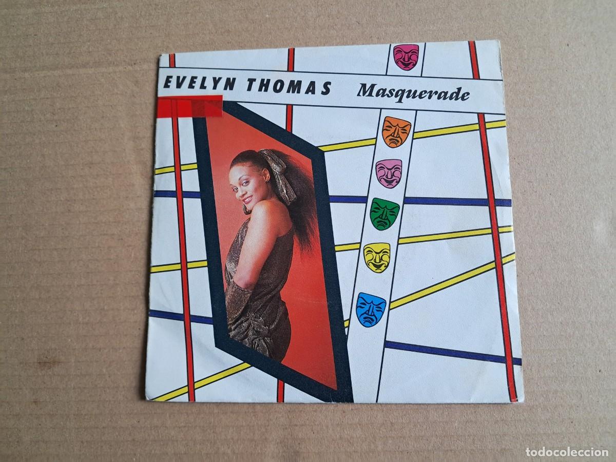 Discos de vinilo: EVELYN THOMAS - MASQUERADE SINGLE 1984 EDICION ESPA&Ntilde;OLA